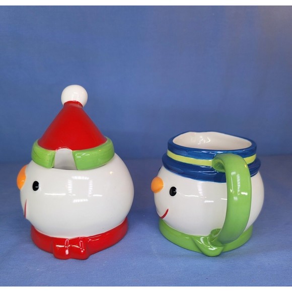 Christmas Sugar Bowl & Creamer Frosty the Snowman Holiday Set - Picture 2 of 8